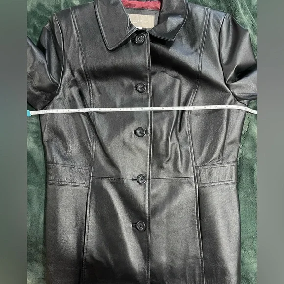 Croft & Barrow Black Leather Jacket, EUC, size M - Picture 11 of 14